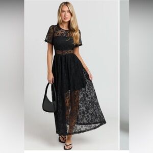 Showpo Black Lace Maxi Dress
